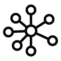 Vector icon black line icon of a network or connection, representing communication or relationship