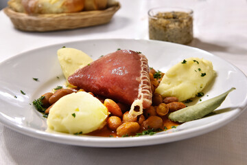Cappello del prete con fagioli in umido is typical food from Bologna and Emilia Romagna region in Italy