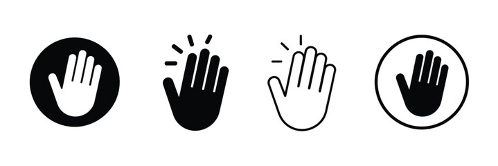 Hands Clapping Icon vector illustration showing clap gesture, applause, and victory symbol for celebration, success, and congratulations on white background.