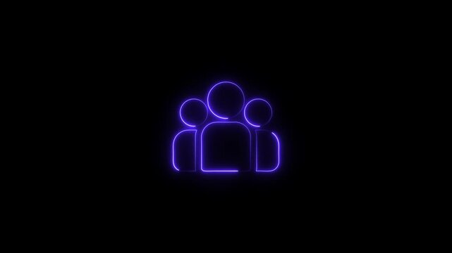 Neon Purple Team People Group Symbol Collaboration Communication