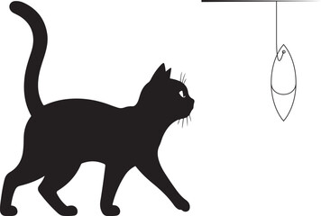 Fototapeta premium cat watches fish