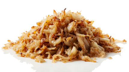 pile of crispy fried onions or roasted onions isolated