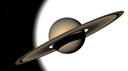 3d Saturn planet isolated on white background