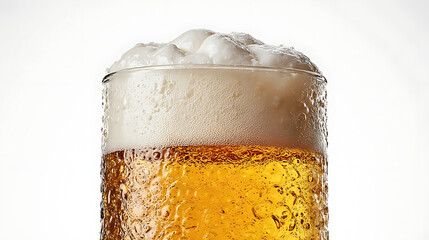 fresh golden beer with foam texture isolated 