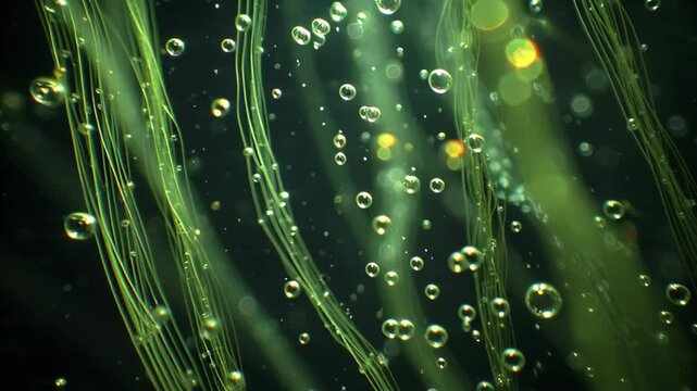 Extreme Macro of Microbubbles Rising Through Algae Photobioreactor Column