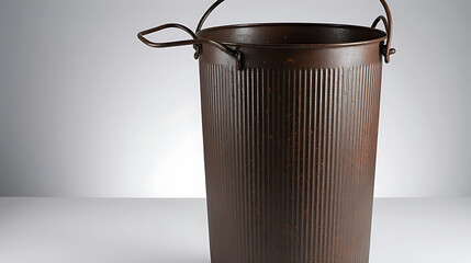 metal trash can isolated