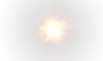 PNG sun glow light sparkle effect with radiant sunlight, bright rays and transparent overlay background