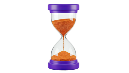 Purple Hourglass with Orange Sand