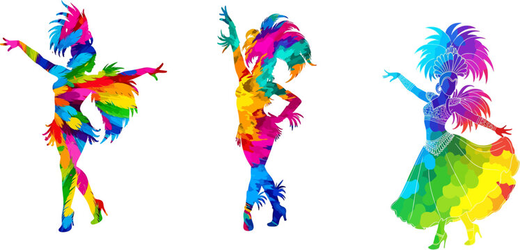 Illustration pack of a carnival dancer silhouette.