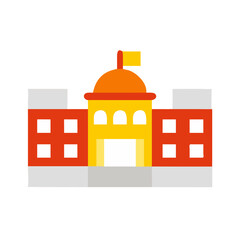 Obraz premium Iconic building with flag
