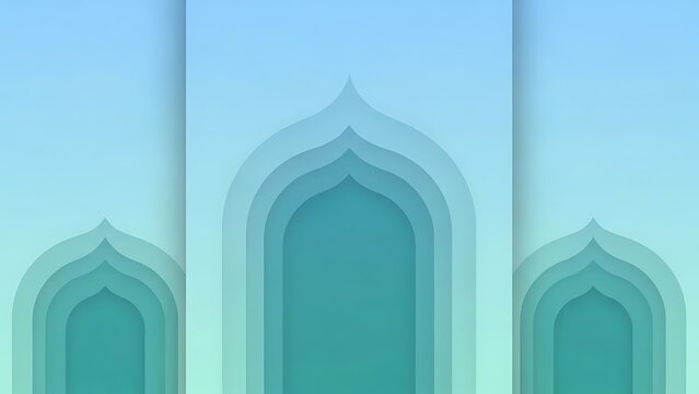 soothing gradient background with three teal arches of varying sizes high quality professional detailed modern