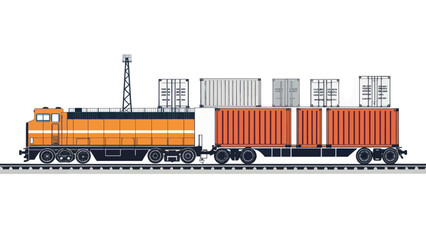 Industrial Container Train Transporting Cargo