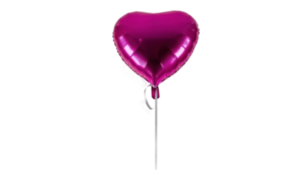 Isolated magenta heart-shaped balloon for love, romance, Valentine's, celebration theme