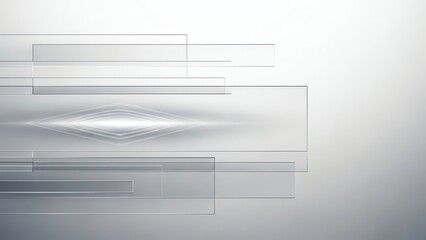 Futuristic Abstract Design with Overlapping Clear Rectangles and Light