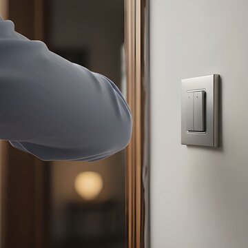After hesitating to touch the light switch, an individual with OCD opts to press it with his elbow&mdash;a common ritual used to navigate the fear of contamination.