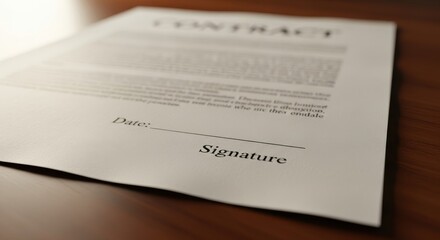 Obraz premium Official legal document displaying fields for date and personal identification mark preparation for finalization.