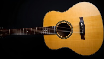 Obraz premium Elegant Acoustic Guitar Dark Background