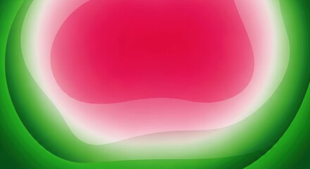 A vibrant abstract background featuring a gradient of pink and green hues with a central, circular, glossy element.