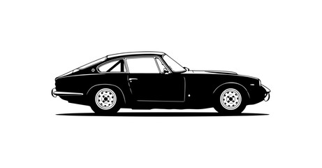 Obraz premium Classic Black Sports Car Illustration