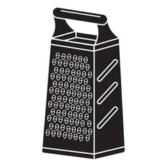 The flat grater icon is highlighted on a white background. Vector illustration.