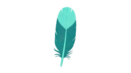 Teal and Cyan Feather