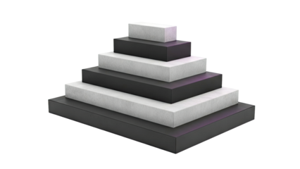 Tiered Geometric Shapes - Abstract Staircase