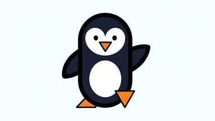 Obraz premium Adorable Cartoon Penguin Character Illustration.