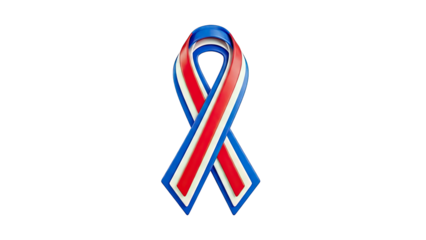 Patriotic Awareness Ribbon in Red, White, and Blue