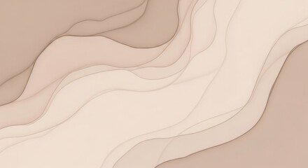 Abstract beige and brown wavy lines on a beige background.