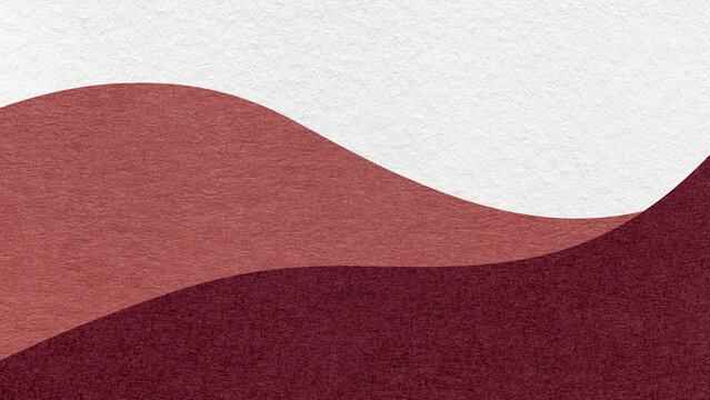 Abstract white, maroon, wine texture paper background, wavy layers, gradient. Wave pattern with copy space for banner