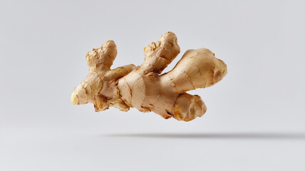 Fresh Ginger Root Isolated On White Background Healthy Food Ingredient
