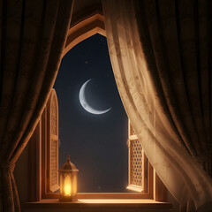 Glowing Traditional Ramadan Lanterns (Fanoos) Against Black Background, Ramadan Kareem Decor, Jumma Mubarak Light, Festive Night Ambiance