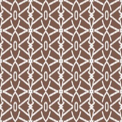 Seamless Green and White Ikat Pattern Background with Traditional Ethnic Embroidery Textile Design and Abstract Geometric Ornament for Fashion Fabric Wallpaper Backdrop