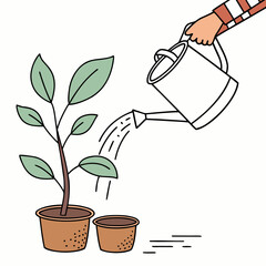 Watering a plant © RABBI