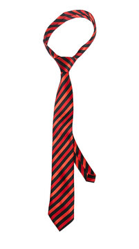 Classic necktie with a modern design isolated on a white background.	
