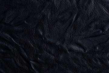 Genuine leather texture background. Navy blue artificial leather background.