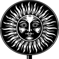 Obraz premium Stylized sun face illustration