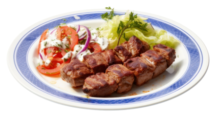 PNG Kebab plate meat food.