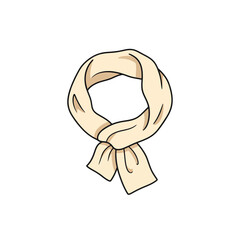 Simple Knotted Scarf Cartoon Vector Illustration Isolated