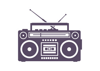 minimalist radio icon in vibrant colors. It features clean lines and a modern look, making it perfect for logos, stickers, or digital use on any kind of background.