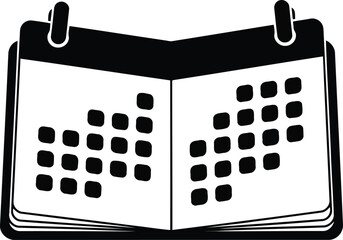 Open desk calendar showing two pages with dates, a perfect icon for scheduling and event planning