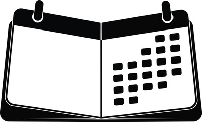 Open calendar icon representing planning and scheduling events with days marked for important dates and appointments