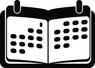 Fototapeta na wymiar Open calendar book icon business management schedule planner diary reminder organizer agenda event date symbol