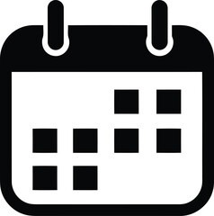Fototapeta na wymiar Black solid desk calendar icon representing weekly or monthly schedule tracking for important events and time management