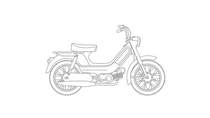 Fototapeta premium Simple line drawing of a vintage style motorcycle.