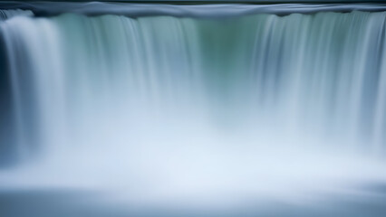 Abstract blurred waterfall with white and blue hues social media thumbnail poster banner download 2026 2027