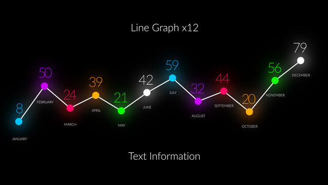 HUD Neon Infographics Line Graph x12