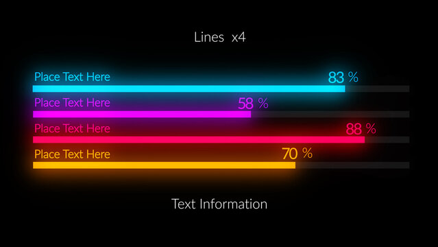 HUD Neon Infographics Lines x4