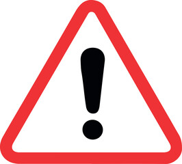 Red warning sign .Red warning triangle with exclamation mark, caution sign, Warning icon. Exclamation mark. Danger symbol, exclamation red