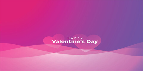 Happy Valentines Day Wavy Hearts Background